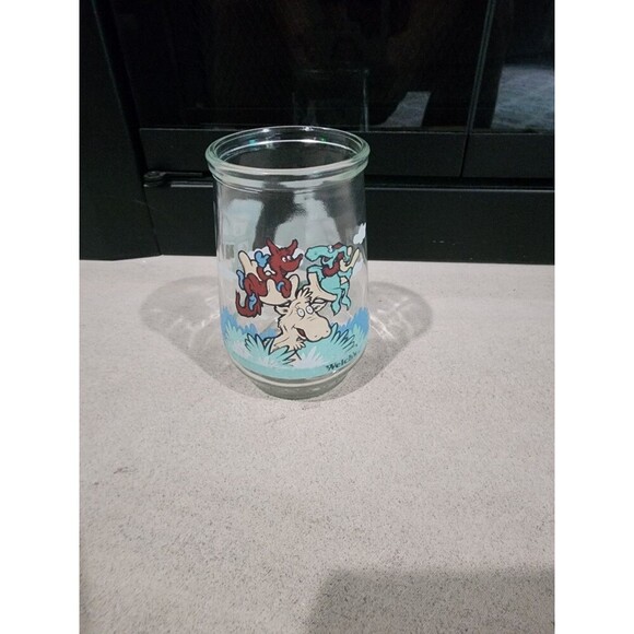 Welchs Other - 1997 Welch's Wubbulous World of Dr Seuss #4 Glass Jelly Jar Thidwick and Friends